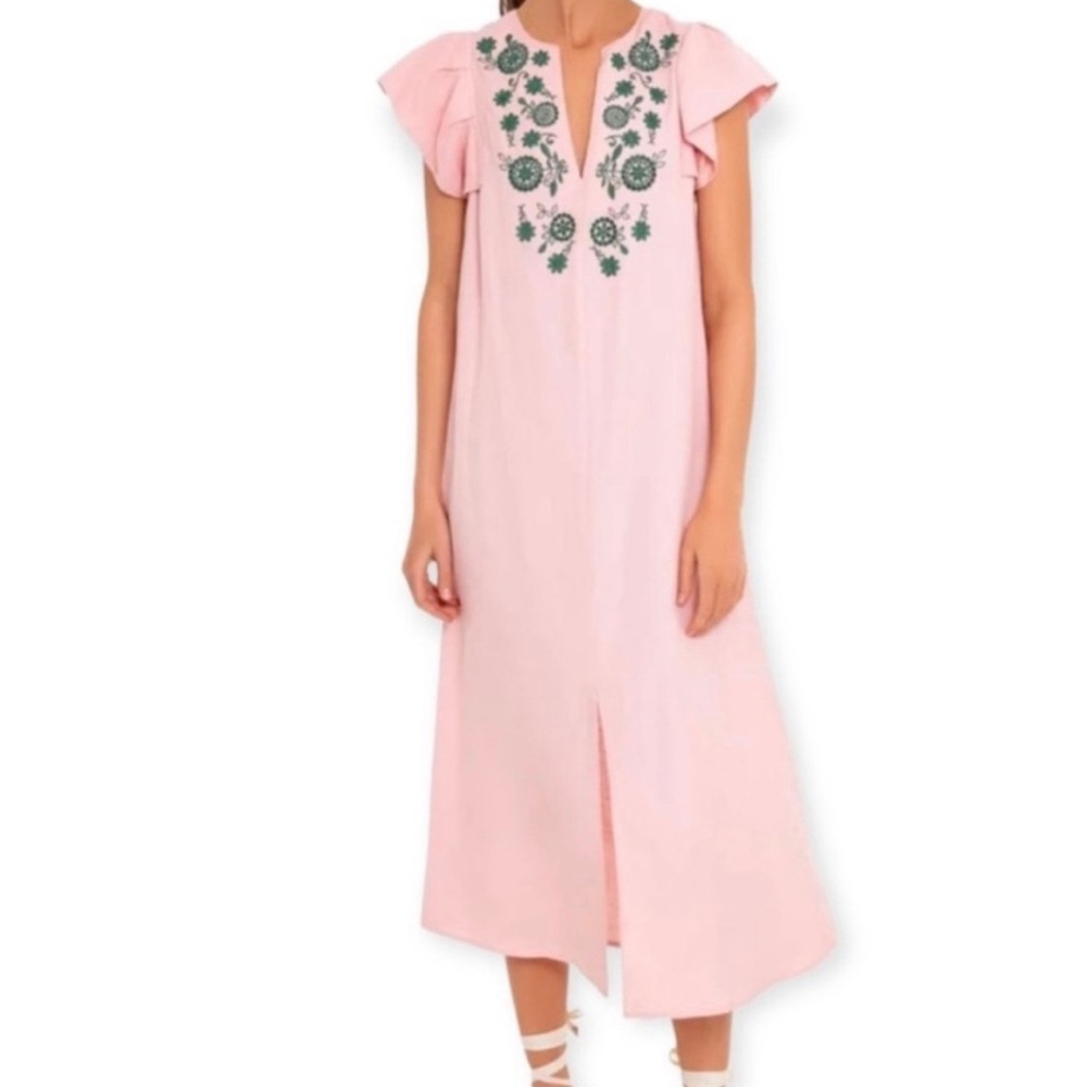 Tuckernuck Pink Flutter Sleeve Sundress